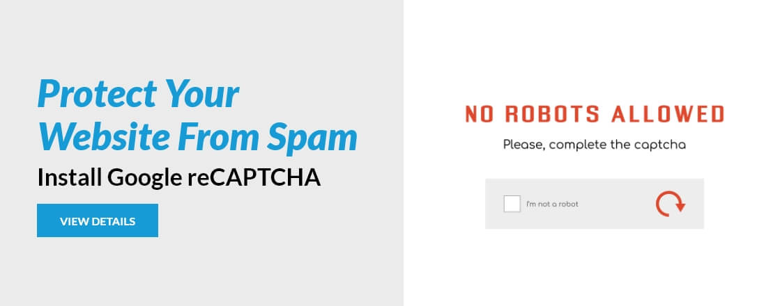 Google reCaptcha to protect from spam